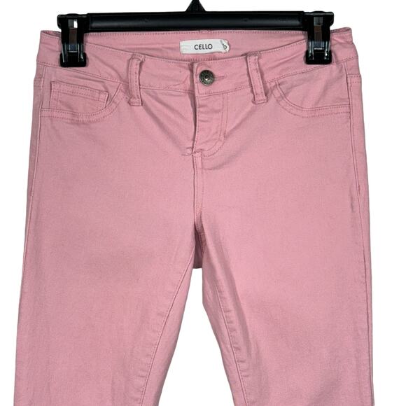 Cello Juniors SZ 5 Skinny Jeans Stretch Low-Rise Zip-Fly Rear Pockets Pink - Picture 2 of 9